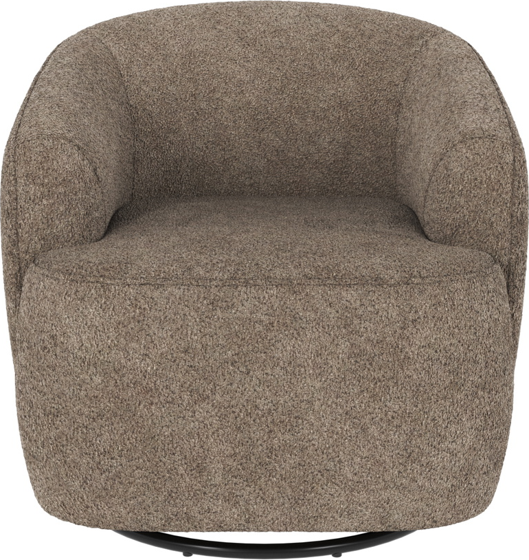 Loungestol Rowico Dermot i mørk beige Anna 6 polyester med vippefunktion og 360 drejefunktion
