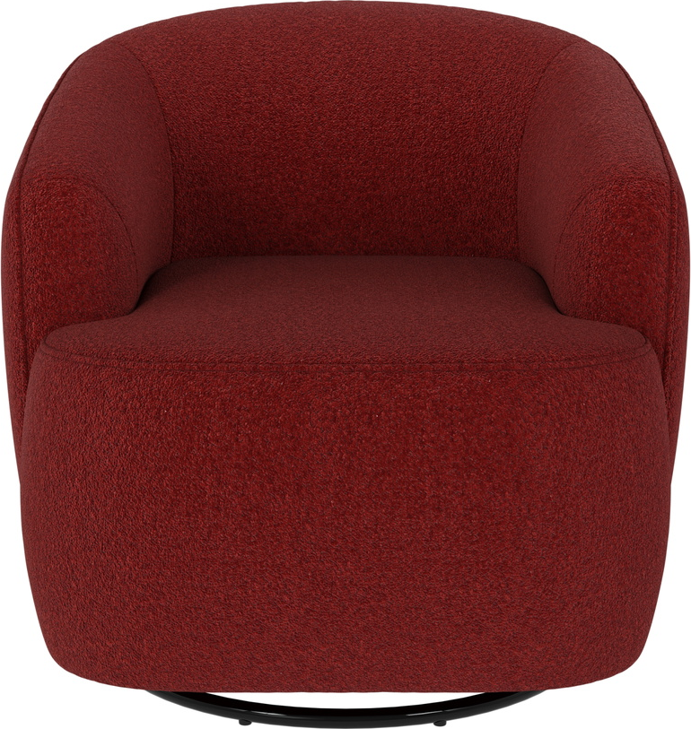 Loungestol Rowico Dermot rød i Anna-stof 360 drejelig afslapningsstol med vippefunktion