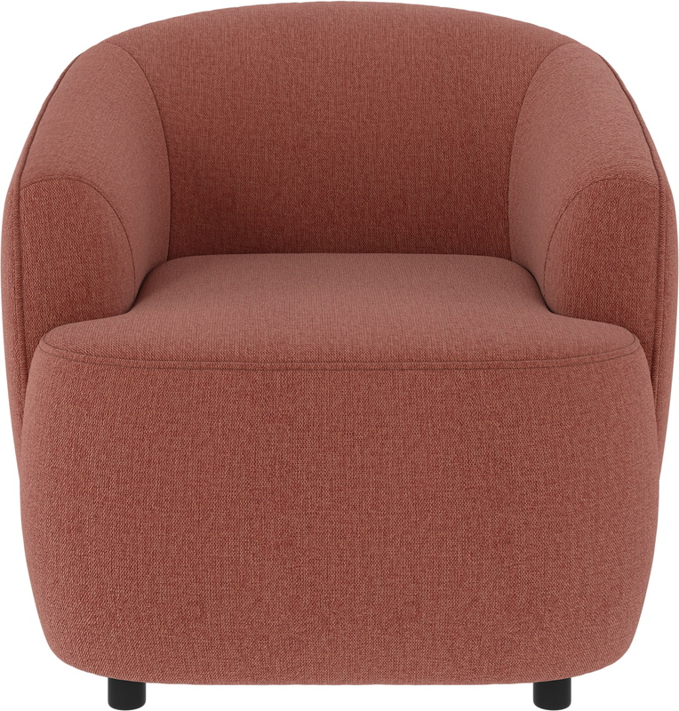 Loungestol Rowico Dermot Brenda 52 - rød polyester, Nosag-fjedre, H77 B85 D90 cm