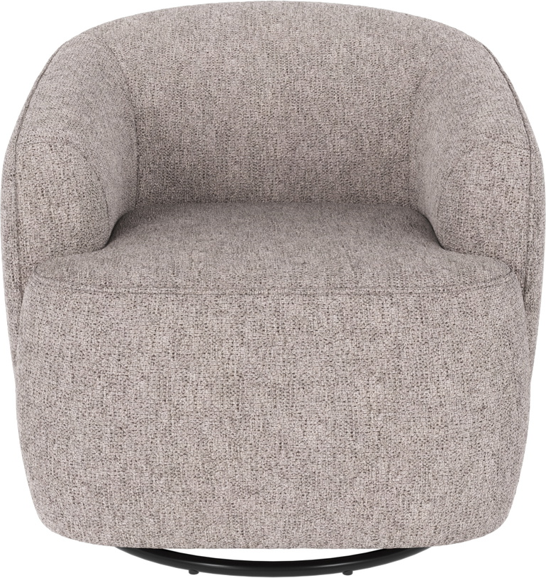 Loungestol Rowico Dermot grå stof og sort metal med dreje- og gyngemekanisme