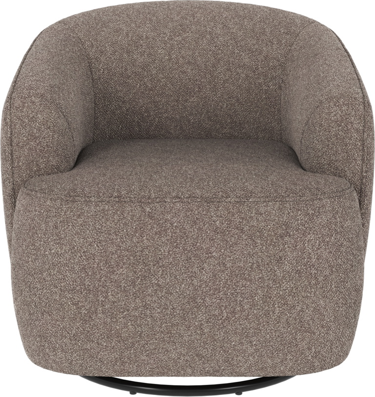 Loungestol/drejestol Rowico Dermot Bobby polyester mørk beige 360 drej- og gyngefunktion FSC-mix