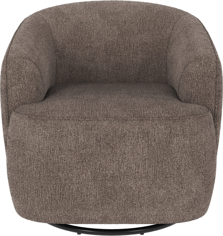 Loungestol Rowico Dermot Greg 7 mørk beige stof 360 drejefod med gyngefunktion FSC-certificeret ramme H78xB85xD90 cm