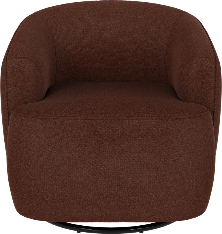 Loungestol Rowico Dermot, dybrød Rita 96 polyester, drejelig gyngestol, H78xB85xD90 cm