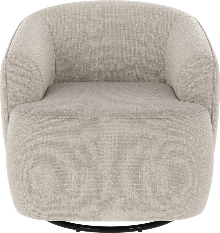 Loungestol Rowico Dermot lænestol i lysegrå polyester med 360 vugge- og drejefunktion