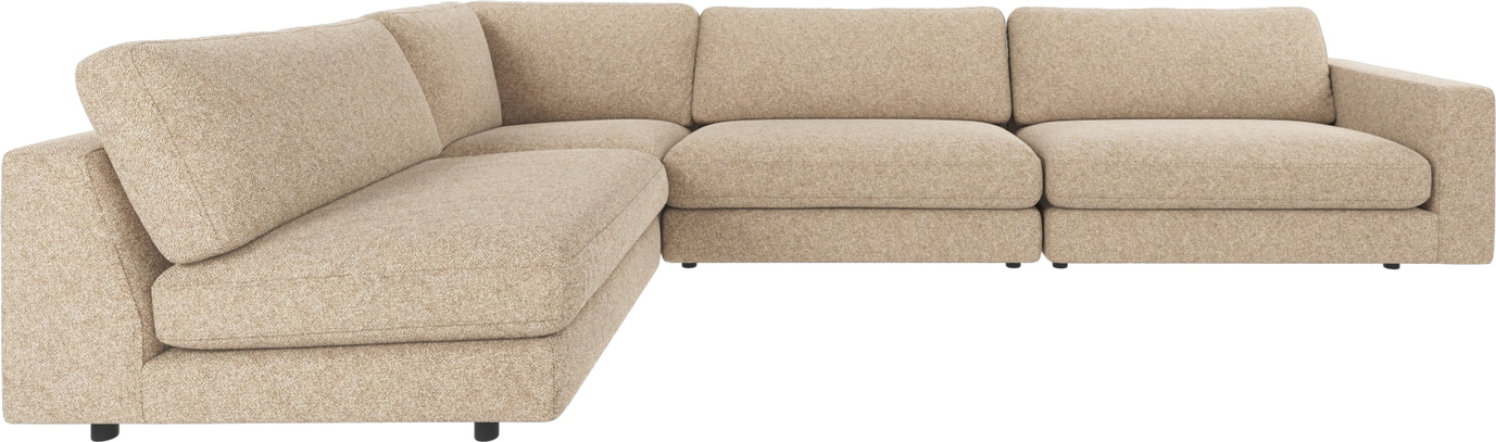 Hjørnesofa Rowico Duncan nordisk modulsofa i stof Bobby beige 345×216 cm