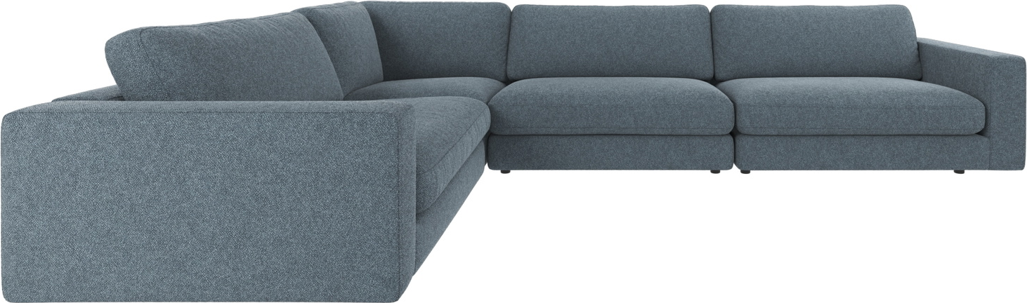 Hjørnesofa Rowico Duncan i Bobby 15 mellemblå polyester - modulopbygget loungehjørne B345×D233×H78 cm