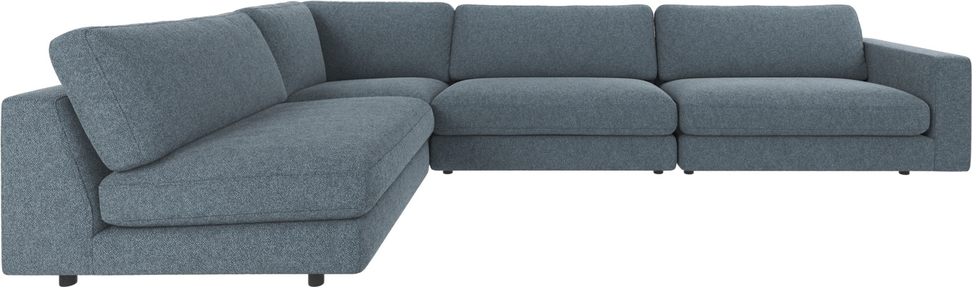 Hjørnesofa Rowico Duncan modulsofa mellemblå stof H78 × B345 × D216 cm