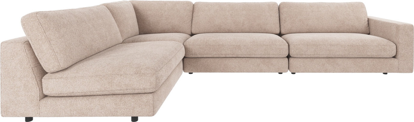 Hjørnesofa Rowico Duncan - L-formet modulsofa i Greg 3 polyester lysebeige, FSC-mix-certificeret