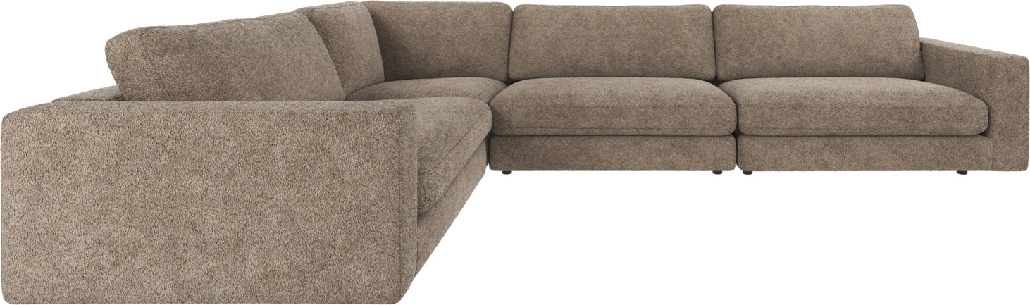 Hjørnesofa Rowico Duncan modulopbygget mørk beige i slidstærkt Anna 6-stof 345 cm