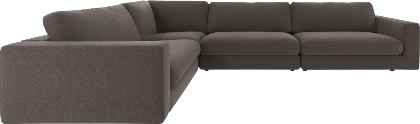Hjørnesofa Rowico Duncan L-formet modulsofa Rita mørkegrå polyester 345 x 233 cm