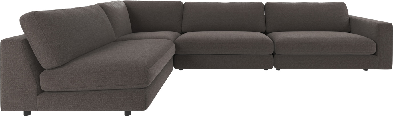 Hjørnesofa Rowico Duncan modulopbygget i mørkegrå Rita 68 polyester 345×216 cm
