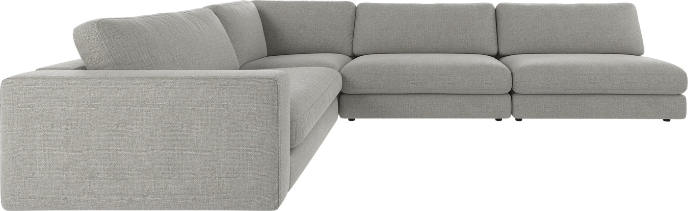 Hjørnesofa Rowico Duncan mellemgrå Robin modulopbygget 325x230 cm slidstærk polyester
