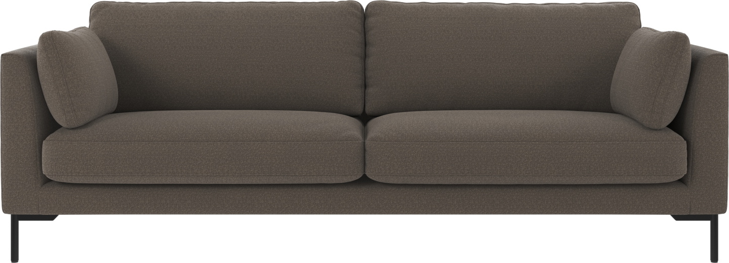 3-personers sofa Rowico Corwin i mellemgrå Rita stof med sortlakerede metalben 238x98x83 cm