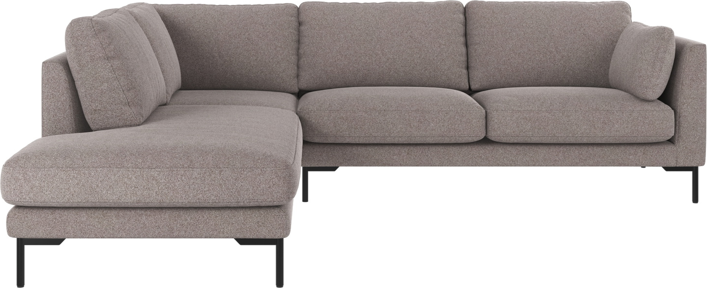 Rowico Corwin hjørnesofa venstrevendt Brenda 7 grå-beige polyester med FSC-mix træstel 83x266x226 cm