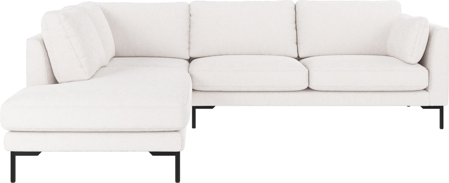 Rowico Corwin Venstrevendt Hjørnesofa Chaise Longue Bobby 1 Hvid/Sort H83×B266×D226 cm