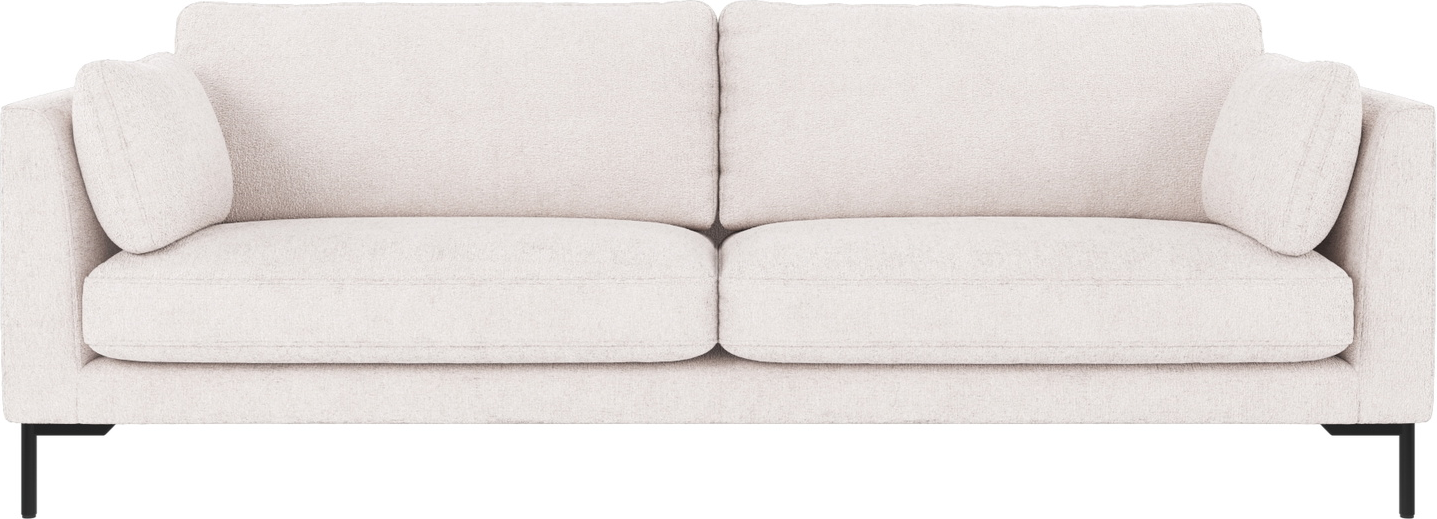 3-personers sofa Rowico Corwin Greg 1 polyester hvid med sorte metalben H83×B238×D98 cm