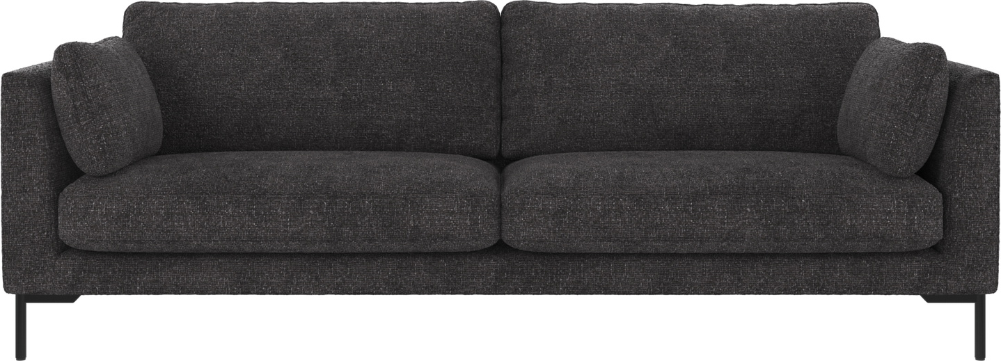 3-personers sofa Rowico Corwin mørkegrå/sort stof Robin H83×B238×D98