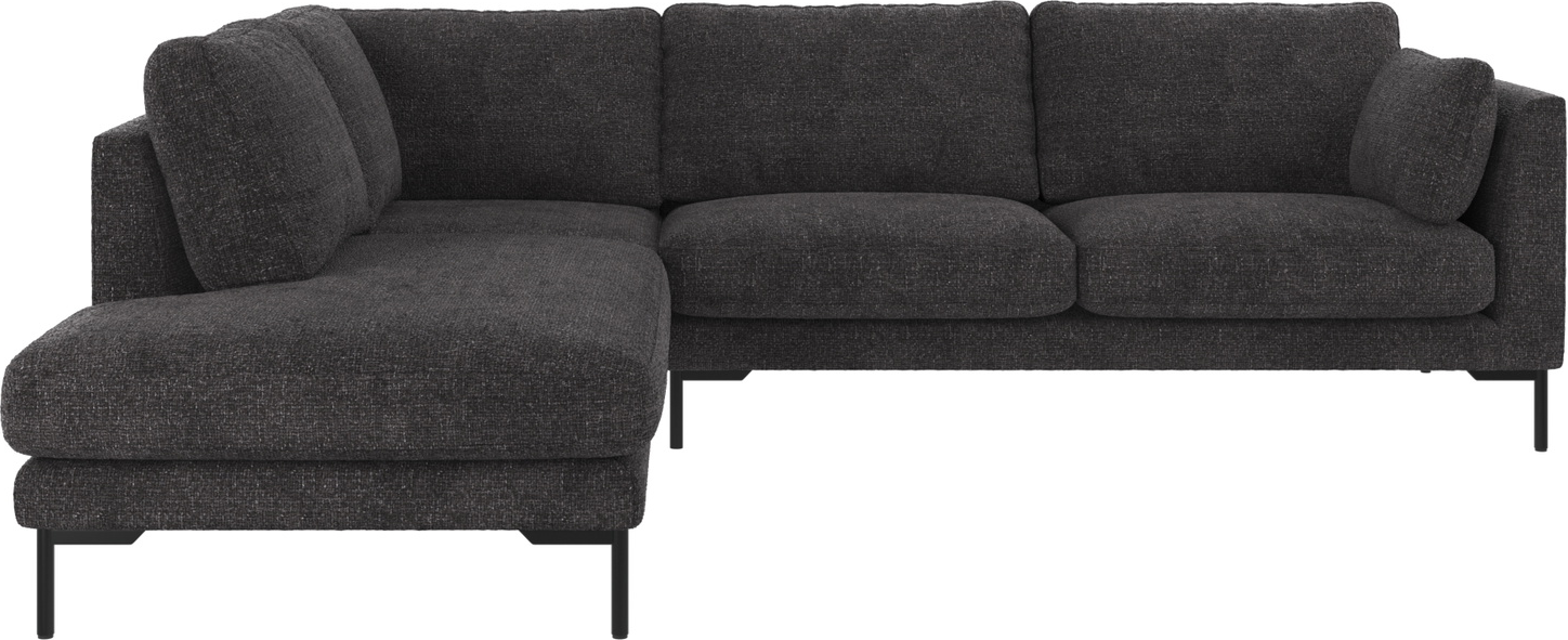 Hjørnesofa venstrevendt Rowico Corwin Robin stof mørkegrå H83×B266×D226 cm