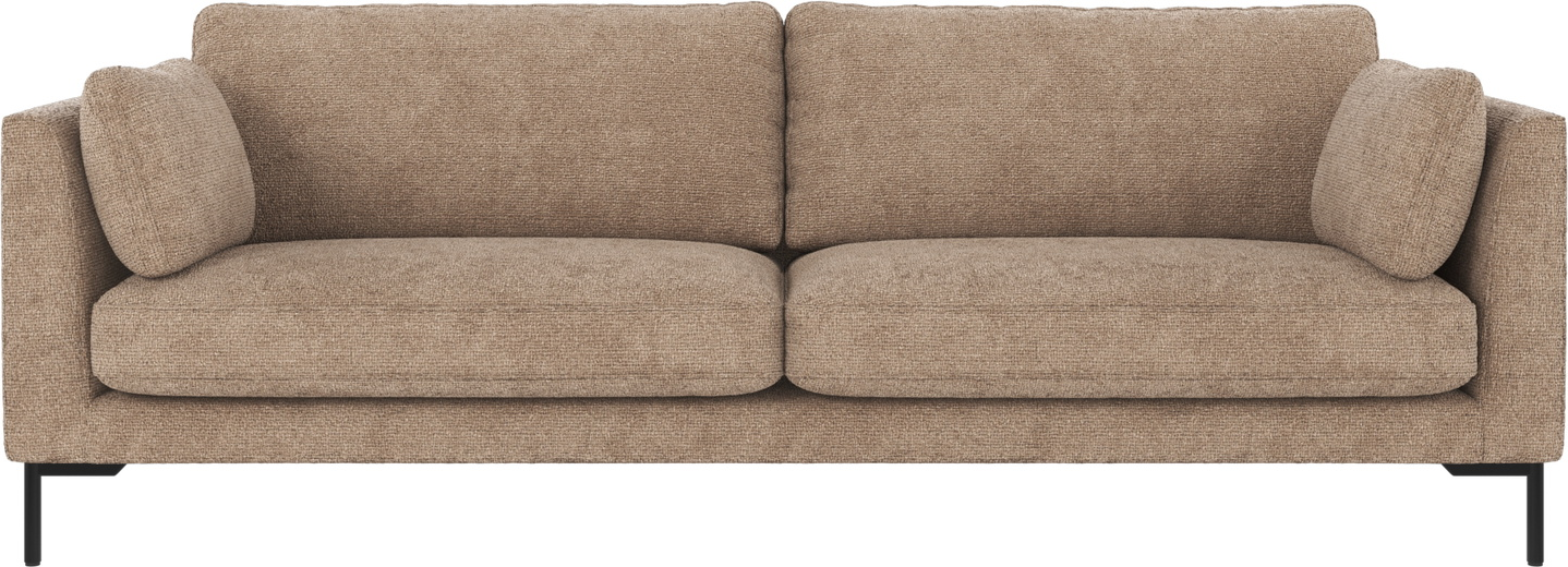 3-personers sofa Rowico Corwin, grå-beige Robin 109 stof med sorte metalben - nordisk design, slidstærk