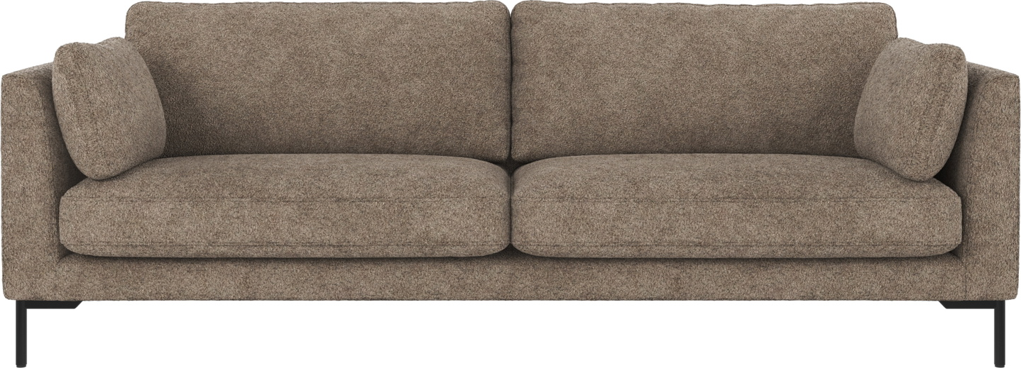 3-personers/tresæders sofa Rowico Corwin mørk beige med sorte metalben - 238×98×83 cm