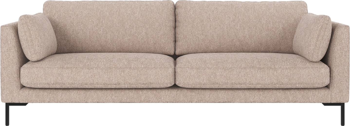 3-personers/tresæders sofa Rowico Corwin lys beige Alice 01 med sorte metalben H83 x B238 x D98 cm