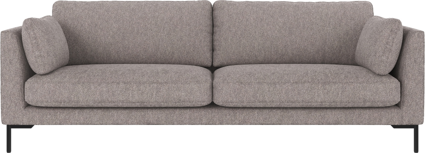 3-personers sofa Rowico Corwin i Alice 149 gråt stof med sort metalben - nordisk minimalisme 83×238×98 cm
