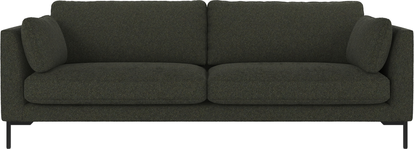 3-personers sofa Rowico Corwin Alice 162 stof dyb mørkegrøn med sort metalstel