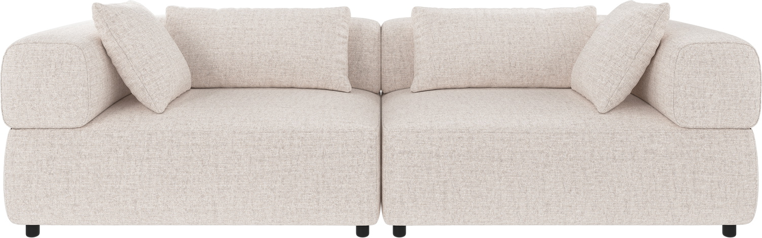 3-personers sofa Rowico Falkner lysebeige polyesterstof B246×D105×H67 cm