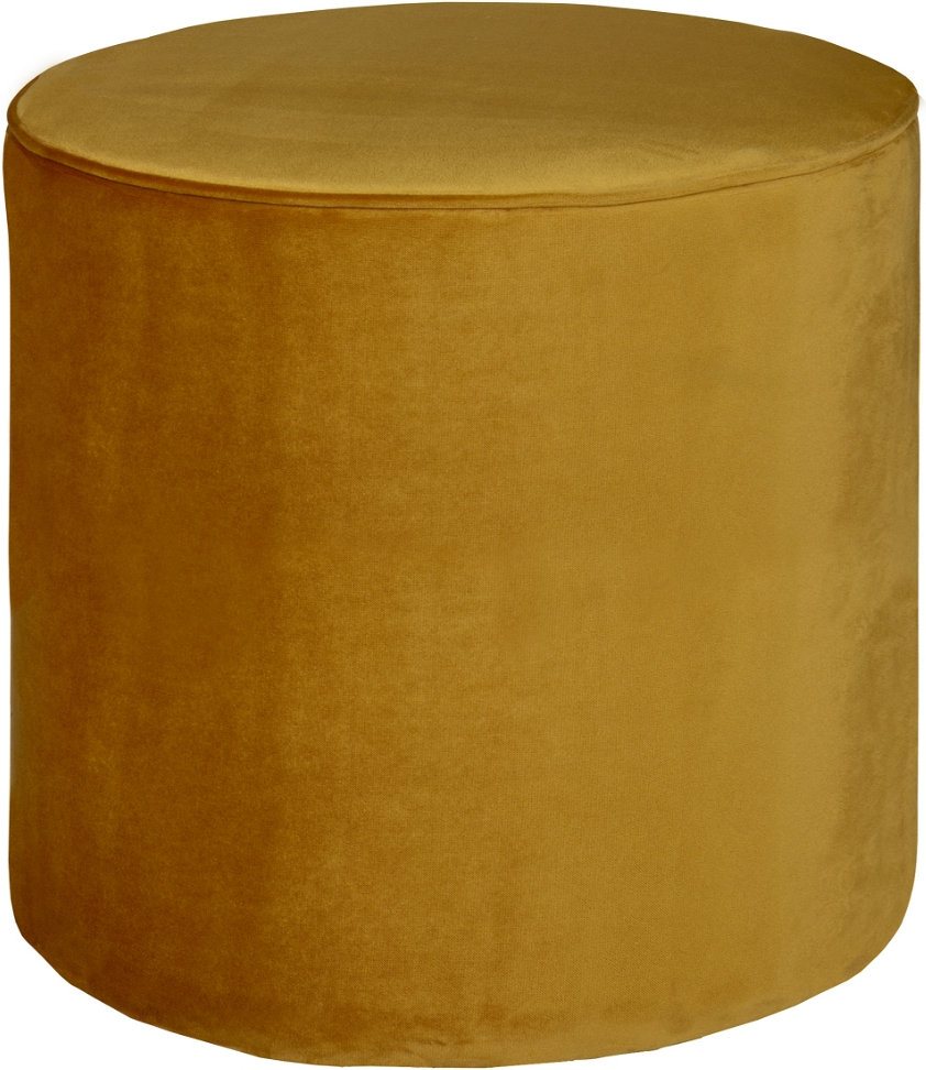 Puf WOOOD Sara Gul Jarra Fløjl Ø46 cm