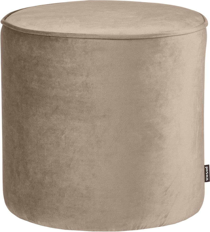 WOOOD Sara puf beige Jarra-fløjl Ø46 cm tidløst skulpturel design