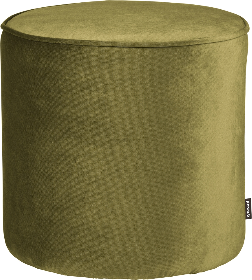 Puf WOOOD Sara grøn fløjlsvelour Ø46 x H46 cm