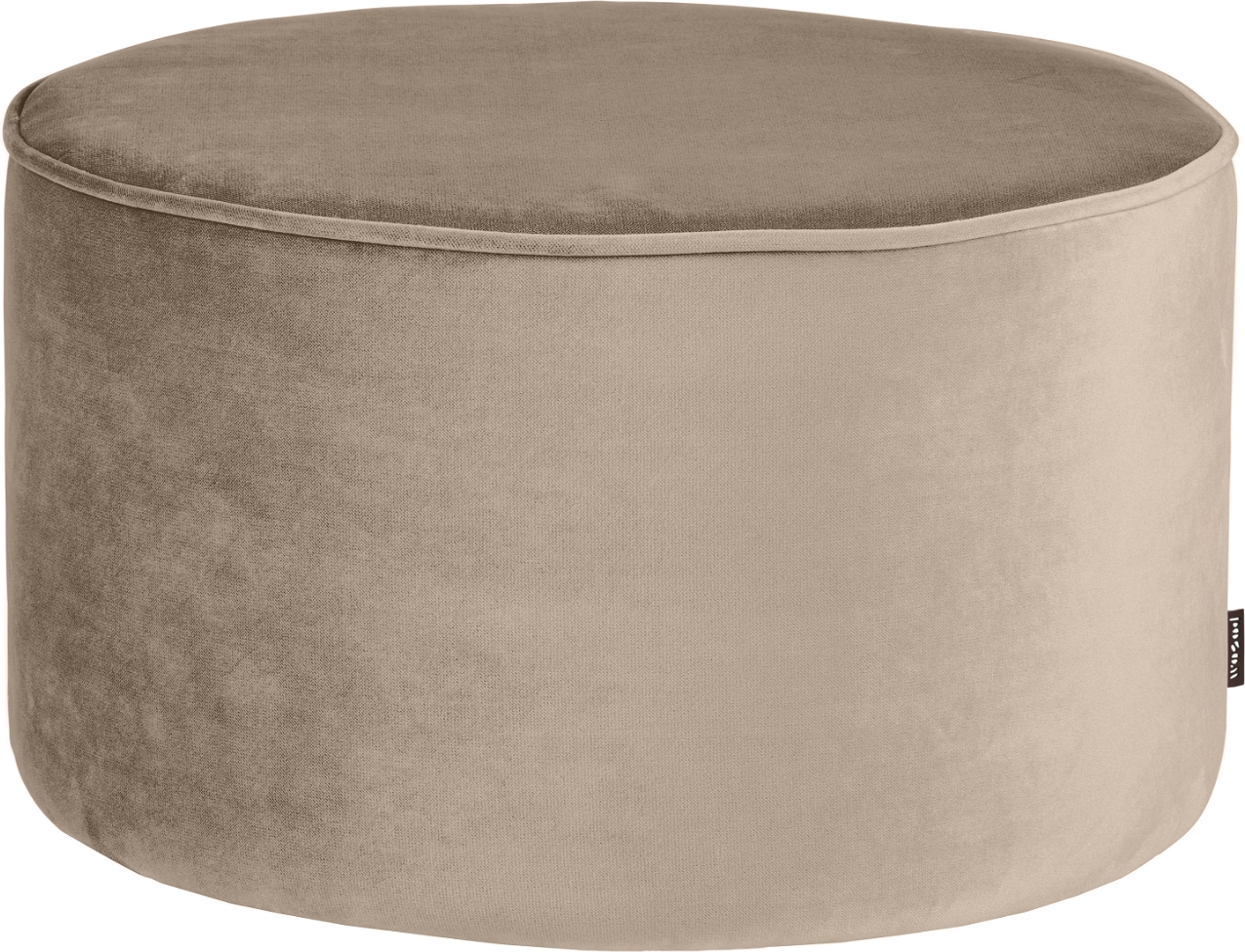 Puf WOOOD Sara Ø60 x H36 cm Beige fløjl sittepuf til stue