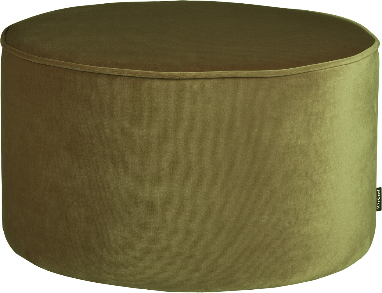 Puf/skammel WOOOD Sara Jarra fløjl grøn Ø60 x H36 cm