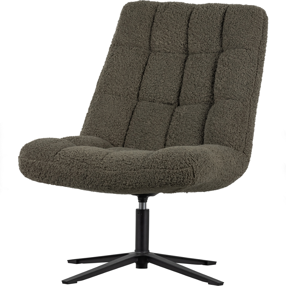 Loungestol WOOOD Job drejestol grøn polyester Teddy Gogo H101xB70xD85 cm