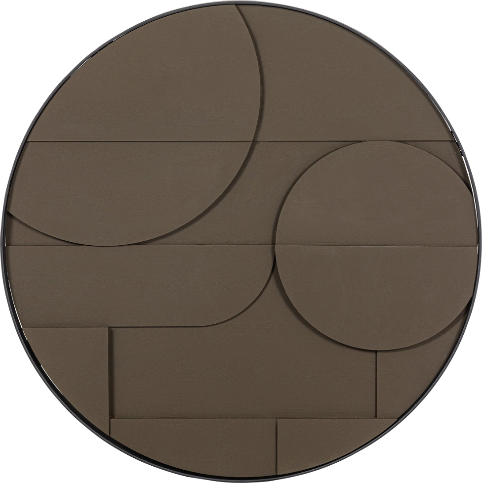 Vægdekoration WOOOD Fiona, 3D-printet MDF kunstværk Ø80 cm brun