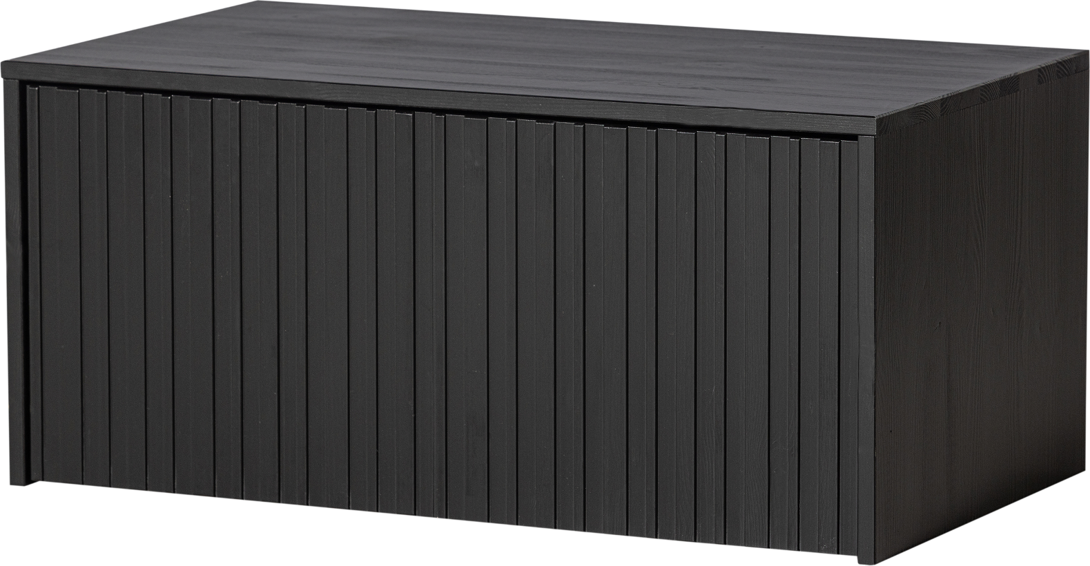 Opbevaringsskab WOOOD Gravure sort fyrretræ H40×B50×L88 cm