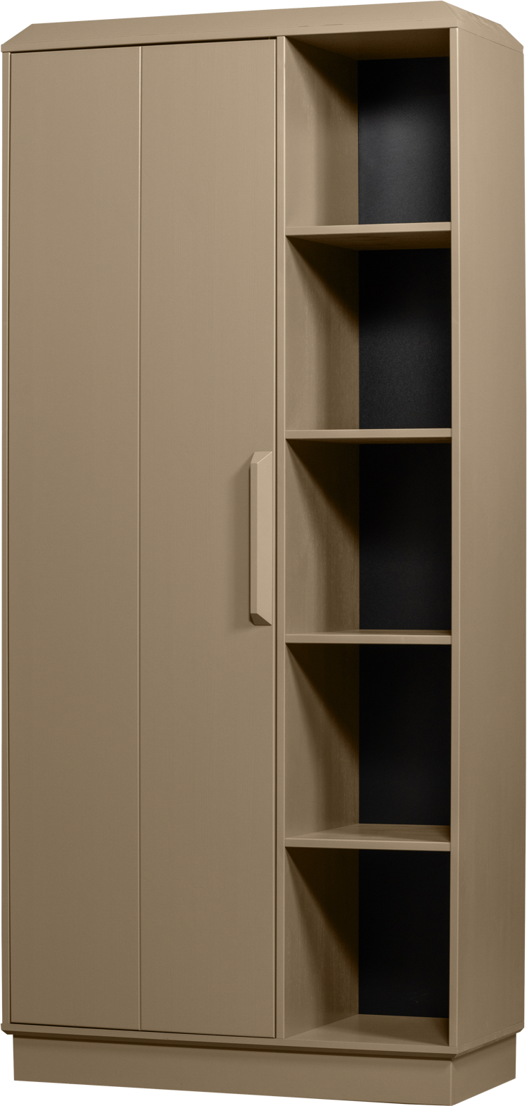 Opbevaringsskab WOOOD Collection Lowen 221x100x44 cm mudderfarvet FSC-fyrretræ