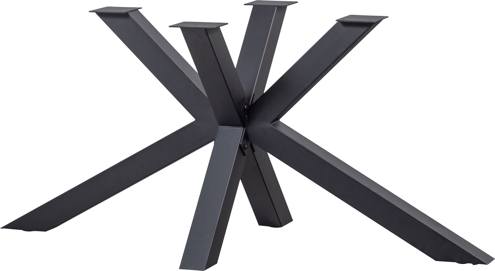 Bordben til plankebord WOOOD Tablo sort pulverlakeret metal krydsstel