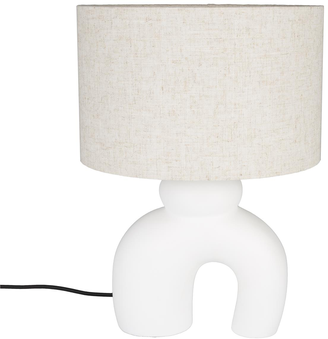 Bordlampe Zuiver Bibi Ø30×H41,5 cm i offwhite beton og hør