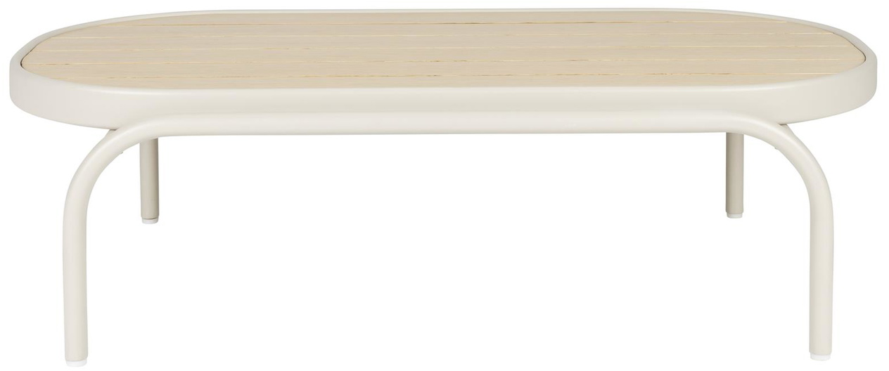 Udendørs sofabord Zuiver Vista perlemor aluminium ovalt stilrent design 110×62,5×32 cm vejrbestandigt havemøbel
