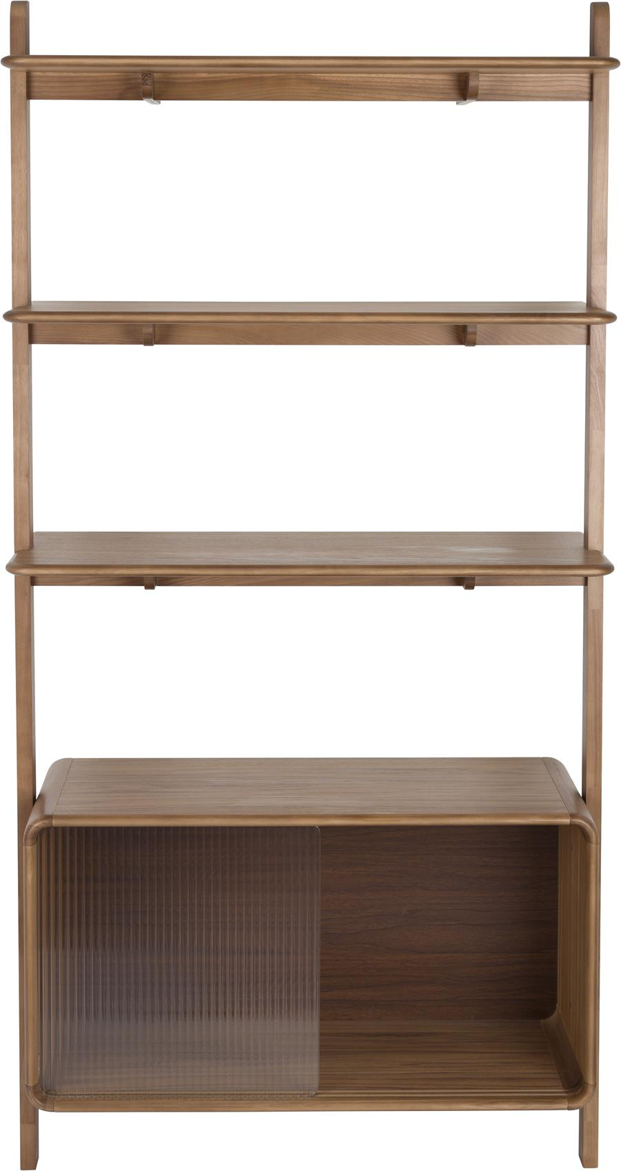 Reol/hyllesystem Zuiver Rise asketræ mudderbrun H180 x B90 x D35 cm