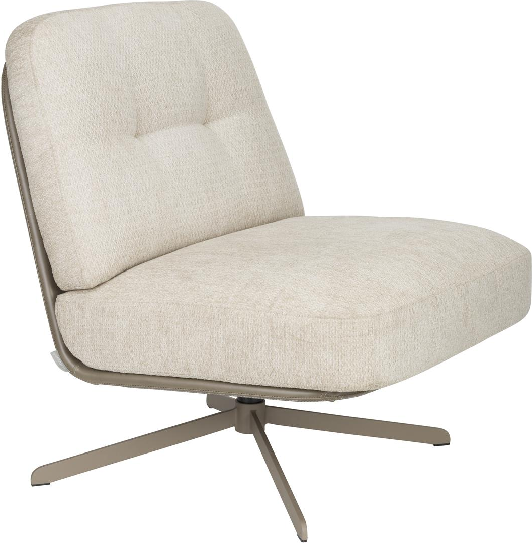 Loungestol Zuiver Benjamin, lysgrå polyester, jernbase, 87x77x86 cm