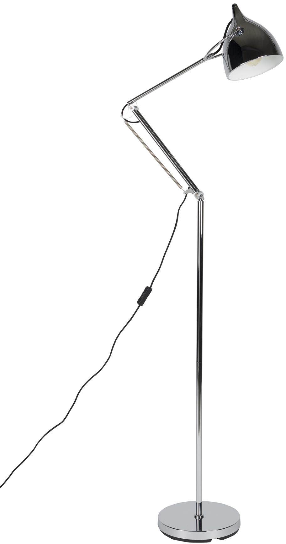 Gulvlampe Zuiver Reader sølv H137 cm højde- og vipbar læselampe E27 fatning