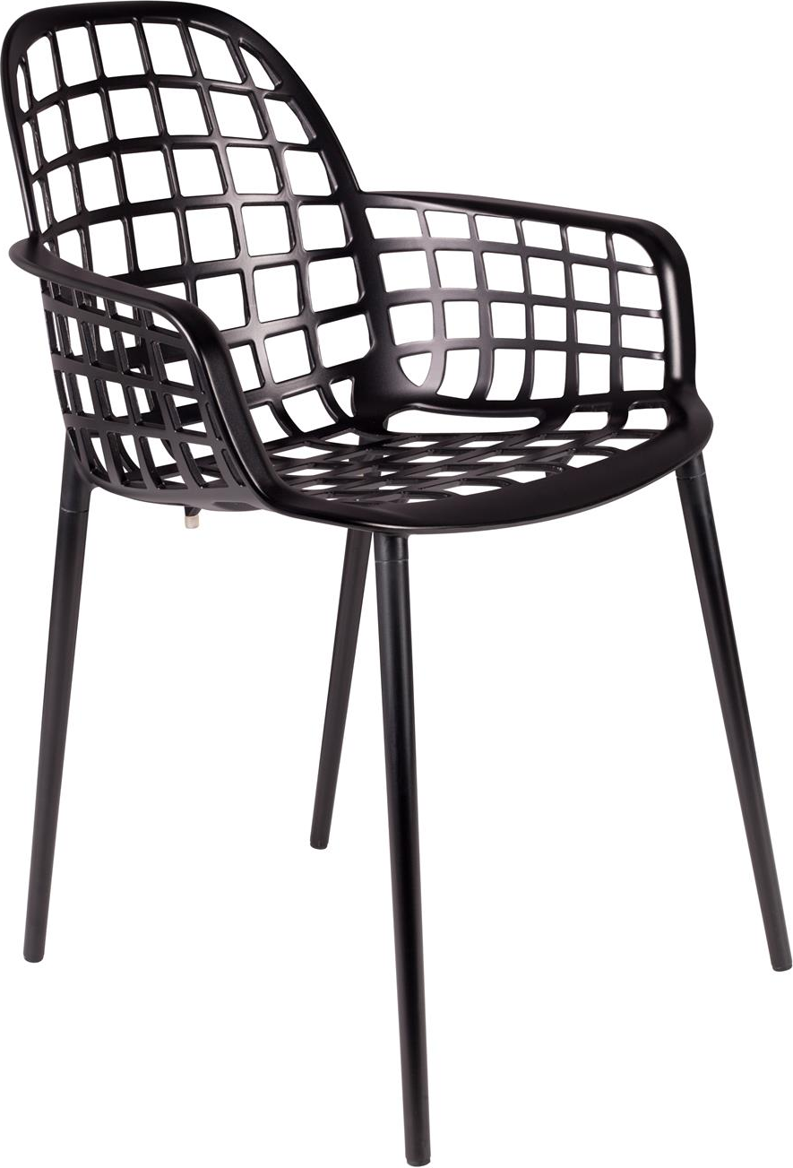 Spisebordsstol med armlæn Zuiver Albert antracit aluminium stabelbar udendørs