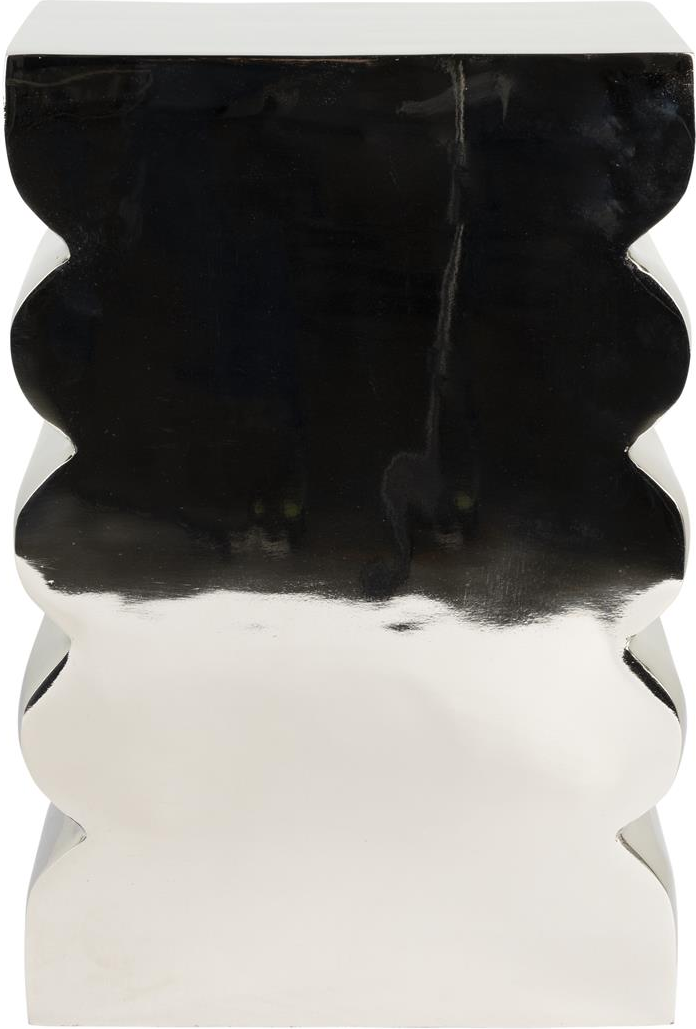 Skammel Zuiver Curves i kulsort aluminium H45x30x21 cm