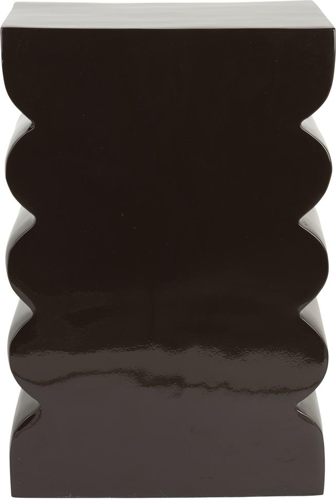 Skammel Zuiver Curves antracit aluminium H45 cm stabelbar taburet