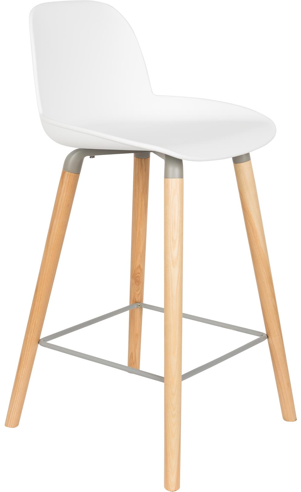 Barstol Zuiver Albert offwhite - formstøbt polypropylen & asketræ