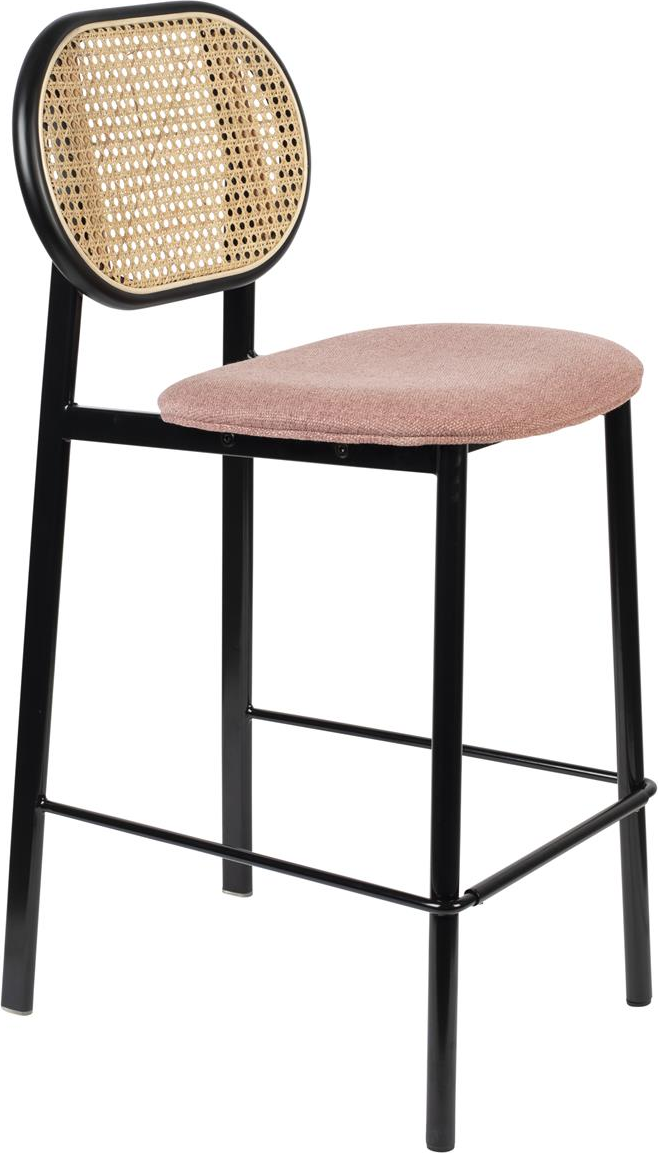 Barstol Zuiver Spike Stenlysgrå Polstret Polyester Stålbase H94xB42,5xD53 cm