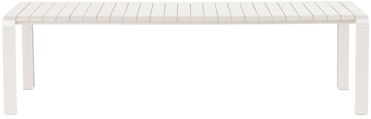 Udendørs bænk Zuiver Vondel 175 cm offwhite aluminium havebænk til 3 personer vejrbestandig