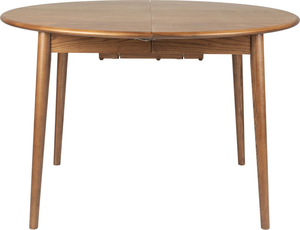 Spisebord med udtræk/forlængerbord Zuiver Twist 120 - 160 x 120 cm nougat valnødfiner/asketræ